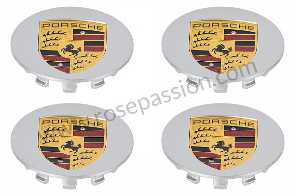 P258602 - Emblem-radkappensatz für original-fuchsfelge 17 - 18 -19 zoll silbern für Porsche 997-2 / 911 Carrera • 2009 • 997 c4 • Targa • 6-gang-handschaltgetriebe