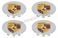 P258602 - Kit de emblema de roda para jante fuchs original 17 - 18 -19 polegadas, prata para Porsche 