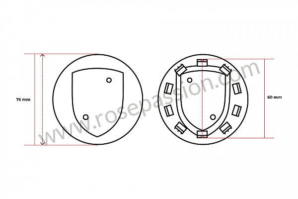 P258602 - Kit de emblema de roda para jante fuchs original 17 - 18 -19 polegadas, prata para Porsche 
