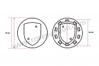 P258602 - Kit emblème de roue pour jante fuchs origine 17 - 18 -19 pouces argent pour Porsche 