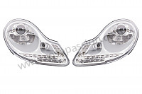 P261758 - Headlight kit with led, chrome plated back - pair for Porsche Boxster / 986 • 2003 • Boxster 2.7 • Cabrio • Manual gearbox, 5 speed