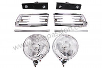 P266676 - Chrome plated round fog lamp kit / white glass with grille and holder for Porsche 912 • 1968 • 912 1.6 • Coupe • Manual gearbox, 5 speed