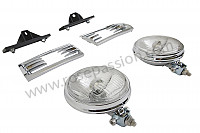 P266677 - Kit de faróis de longo alcance cromados / vidro branco com suporte e grelha para Porsche 911 Classic • 1968 • 2.0s • Targa • Caixa automática