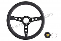 P405165 - BLACK LEATHER MOMO PROTOTIPO THREE-SPOKE STEERING WHEEL for Porsche 911 Classic • 1970 • 2.2t • Coupe • Manual gearbox, 5 speed