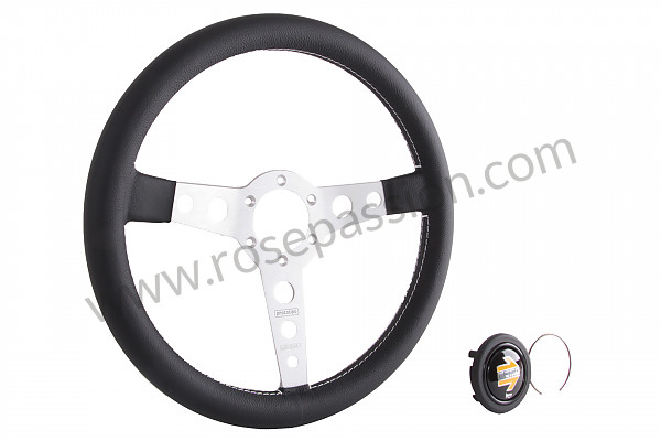 P405166 - BLACK LEATHER MOMO PROTOTIPO THREE-SPOKE STEERING WHEEL for Porsche 911 Classic • 1972 • 2.4t • Coupe • Manual gearbox, 5 speed