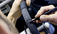 P405166 - BLACK LEATHER MOMO PROTOTIPO THREE-SPOKE STEERING WHEEL for Porsche Cayman / 987C2 • 2011 • Cayman s 3.4 • Pdk gearbox