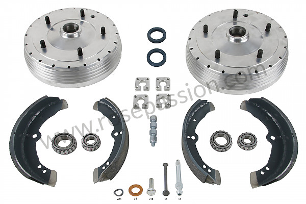 P554736 - FRONT BRAKE DRUM KIT FOR 356 1600 GT 60 MM ( 2 DRUMS + LININGS) for Porsche 356a • 1957 • 1300 (506 / 2) • Speedster a t1 • Manual gearbox, 4 speed