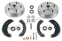 P554736 - FRONT BRAKE DRUM KIT FOR 356 1600 GT 60 MM ( 2 DRUMS + LININGS) for Porsche 356a • 1958 • 1600 s (616 / 2 t2) • Cabrio a t2 • Manual gearbox, 4 speed