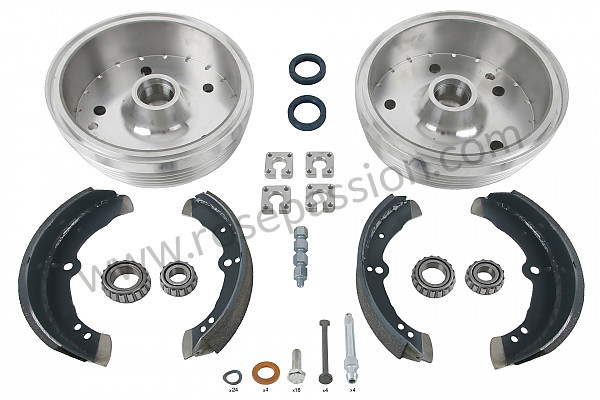 P554736 - FRONT BRAKE DRUM KIT FOR 356 1600 GT 60 MM ( 2 DRUMS + LININGS) for Porsche 356B T6 • 1962 • 1600 s (616 / 12 t6) • Cabrio b t6 • Manual gearbox, 4 speed