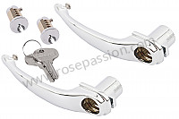 P555941 - PAIR OF DOOR HANDLES WITH IDENTICAL CYLINDERS AND KEY for Porsche 356B T6 • 1963 • 1600 super 90 (616 / 7 t6) • Coupe karmann b t6 • Manual gearbox, 4 speed