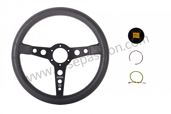 P555975 - STEERING WHEEL MOMO PROTOTIPO HERITAGE 3 SPOKES BRANCHES, BLACK WITH BLACK LEATHER for Porsche Boxster / 987 • 2007 • Boxster 2.7 • Cabrio • Manual gearbox, 5 speed