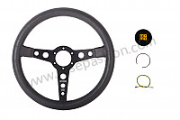 P555975 - STEERING WHEEL MOMO PROTOTIPO HERITAGE 3 SPOKES BRANCHES, BLACK WITH BLACK LEATHER for Porsche Boxster / 987-2 • 2009 • Boxster 2.9 • Cabrio • Pdk gearbox