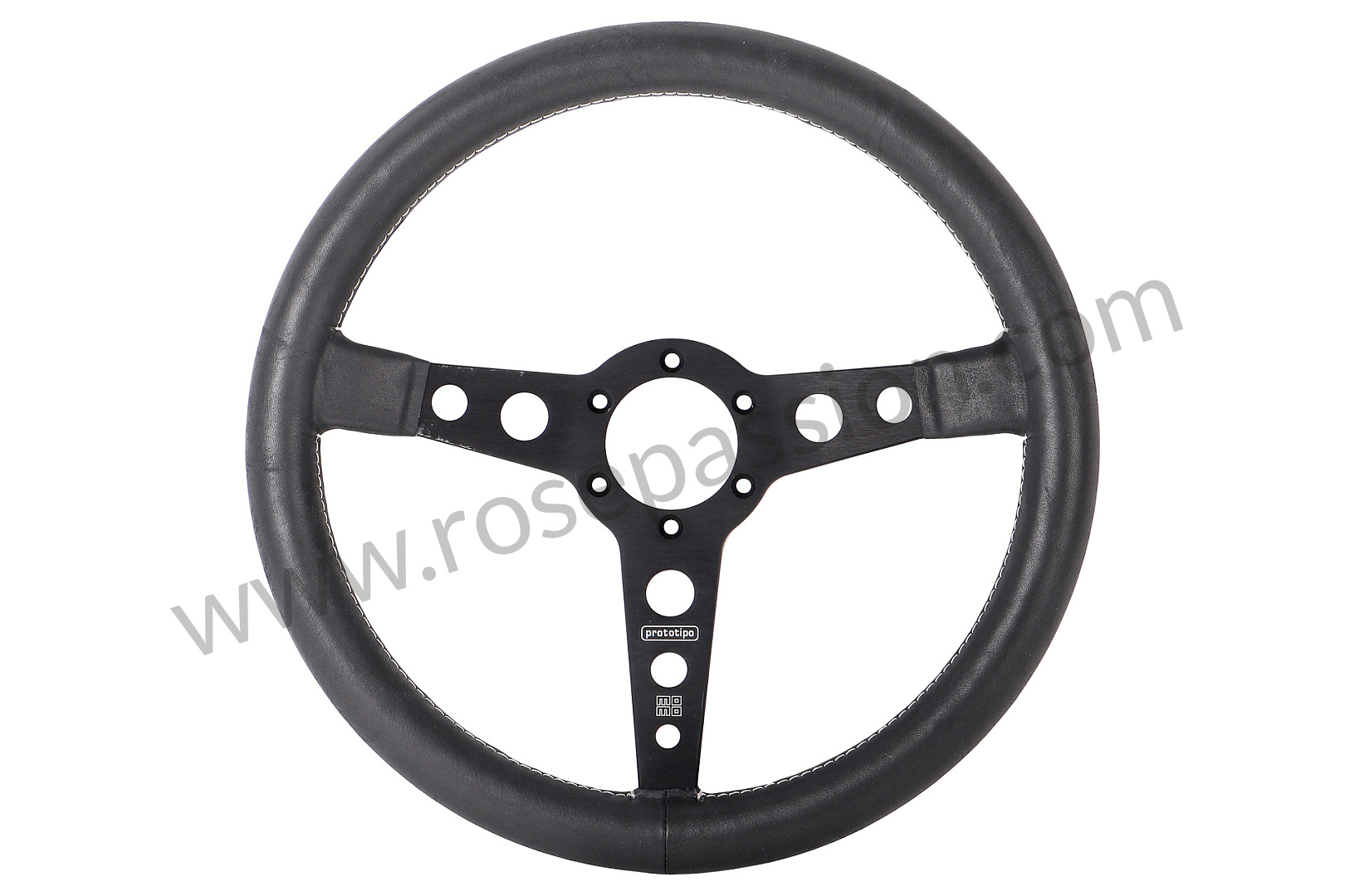 Volant MOMO Noir 350mm - Cuir, Design Anatomique