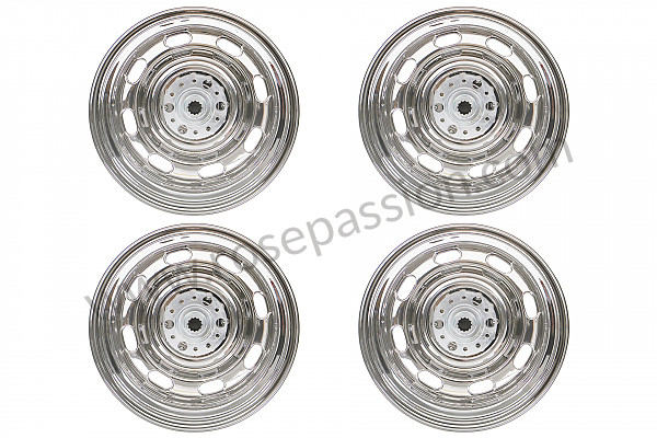 P556003 - KIT JANTE STYLE RUDGE AVEC ECROU CENTRAL ( 4 JANTES 15 X 5.5 + ADAPTATEURS) pour Porsche 