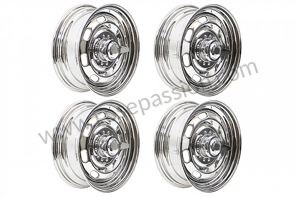 P556003 - RUDGE TYPE WHEEL KIT WITH CENTRAL NUT (FOUR 15 X 5.5 WHEELS + ADAPTERS) for Porsche 356B T6 • 1962 • 1600 (616 / 1 t6) • Cabrio b t6 • Manual gearbox, 4 speed