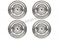 P556003 - RUDGE TYPE WHEEL KIT WITH CENTRAL NUT (FOUR 15 X 5.5 WHEELS + ADAPTERS) for Porsche 356a • 1957 • 1600 s (616 / 2) • Coupe a t1 • Manual gearbox, 4 speed