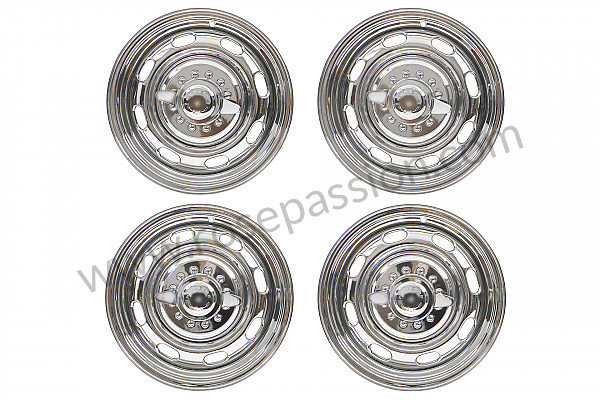 P556003 - RUDGE TYPE WHEEL KIT WITH CENTRAL NUT (FOUR 15 X 5.5 WHEELS + ADAPTERS) for Porsche 356a • 1955 • 1600 (616 / 1) • Cabrio a t1 • Manual gearbox, 4 speed