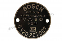 P558942 - PLACA DE BOCINA 0 320 201 007 para Porsche 356B T5 • 1959 • 1600 s (616 / 2 t5) • Coupe b t5 • Caja manual de 4 velocidades