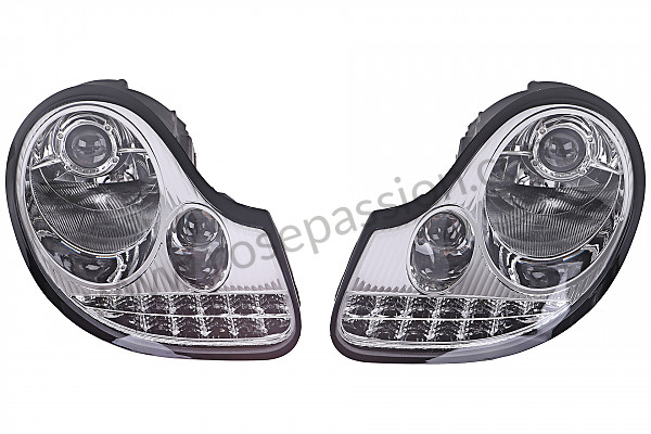 P563645 - HEADLIGHT KIT WITH LED, CHROME PLATED BACK - PAIR for Porsche 
