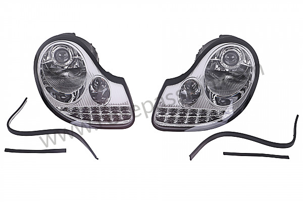 P563645 - HEADLIGHT KIT WITH LED, CHROME PLATED BACK - PAIR for Porsche 