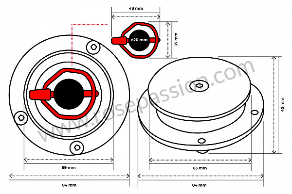 P575636 - CACHE CENTRAL RACE LOOK Donnez à votre véhicule le dernier look de course. Usiné aluminium avec clip factice. À l'intérieur diamètre 60mm "x 95MM Veuillez mesurer avant de commander pour garantir l'ajustement. KIT DE 4 为了 Porsche 968 • 1993 • 968 • Cabrio