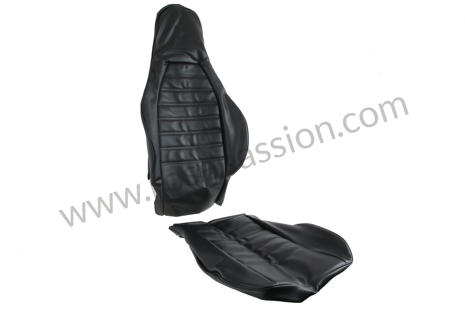 P587217 - IMITATION LEATHER SEAT COVER - BLACK / BLACK / LEFT OR RIGHT for Porsche  911 G / 1974 /  carrera / Targa / Manual gearbox, 4 speed