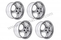 P590048 - KIT 4 CUP 2 TYPE RIMS 17 INCH X 7.5 + 9  for Porsche 996 / 911 Carrera • 2005 • 996 carrera 2 • Coupe • Manual gearbox, 6 speed