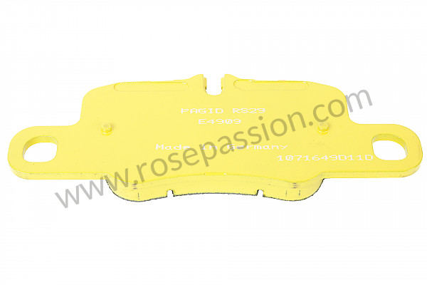 P593368 - PLACA TRASERA PAGID AMARILLA para Porsche 991 • 2015 • 991 c4 gts • Targa • Caja manual de 7 velocidades