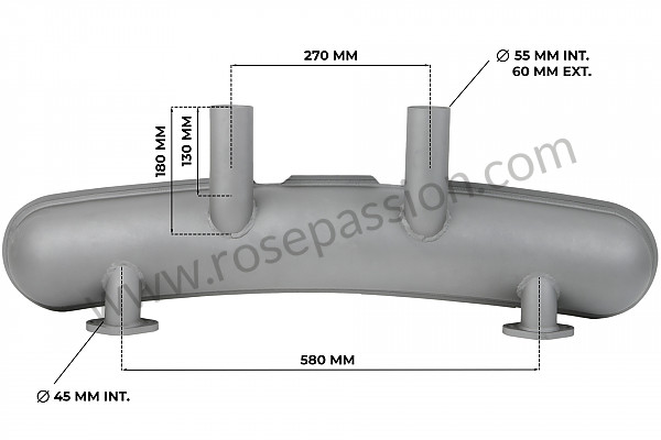 P594549 - RACING METAL SILENCER WITH 2 CENTRAL OUTLETS (2 INLETS) for Porsche 911 Classic • 1968 • 2.0l • Coupe • Automatic gearbox