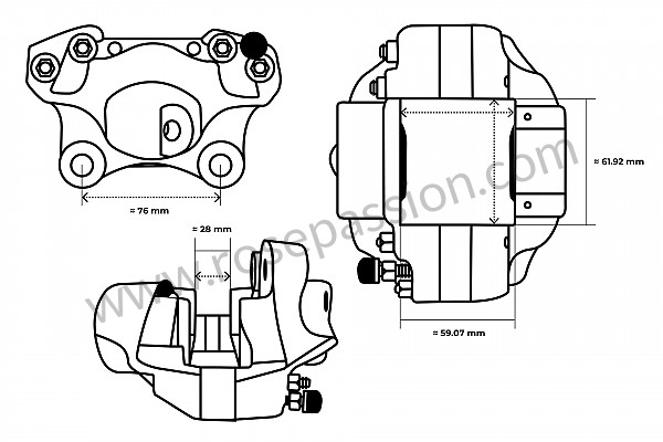 P614148 - PINZA FIJA para Porsche 911 G • 1987 • 3.2 g50 • Targa • Caja manual de 5 velocidades