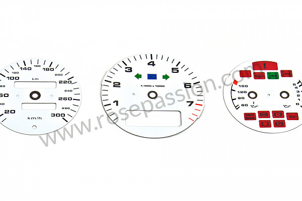 P87295 - Fundo de velocímetro de cor (kit completo) para Porsche 993 / 911 Carrera • 1996 • 993 carrera 2 • Cabrio • Caixa automática