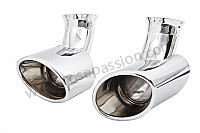 P87614 - Pair of stainless steel silencer tailpipes for Porsche 996 / 911 Carrera • 2000 • 996 carrera 2 • Cabrio • Automatic gearbox