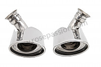 P87615 - Pair of stainless steel silencer tailpipes for Porsche 