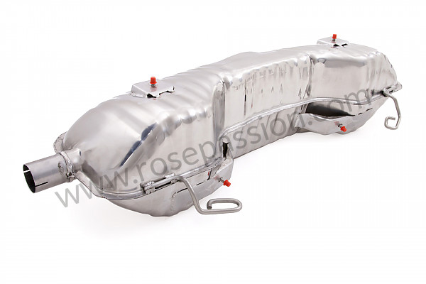 P87618 - Silenciador sport acero inox. plano 2 salidas redondas diseño para Porsche Boxster / 986 • 2000 • Boxster 2.7 • Cabrio • Caja manual de 5 velocidades