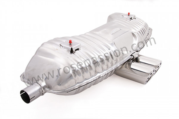P87618 - Smart look flat sports stainless steel silencer 2 round outlets for Porsche Boxster / 986 • 1997 • Boxster 2.5 • Cabrio • Automatic gearbox