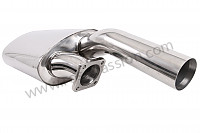 P87631 - Sports stainless steel final silencer 2 outlets left-right for Porsche 911 Turbo / 911T / GT2 / 965 • 1989 • 3.3 turbo • Targa • Manual gearbox, 5 speed