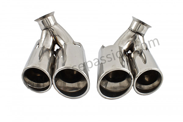P92727 - Pair of double stainless steel exhaust tailpipes for Porsche 996 / 911 Carrera • 2002 • 996 carrera 2 • Targa • Automatic gearbox