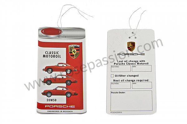 P213598 - Étiquette changement huile 20w50 pour Porsche 