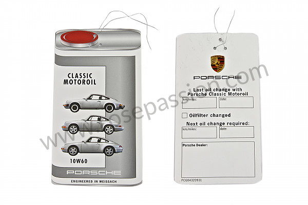 P213597 - Étiquette changement huile 10w60 pour Porsche 911 G • 1982 • 3.0sc • Coupe • Boite manuelle 5 vitesses