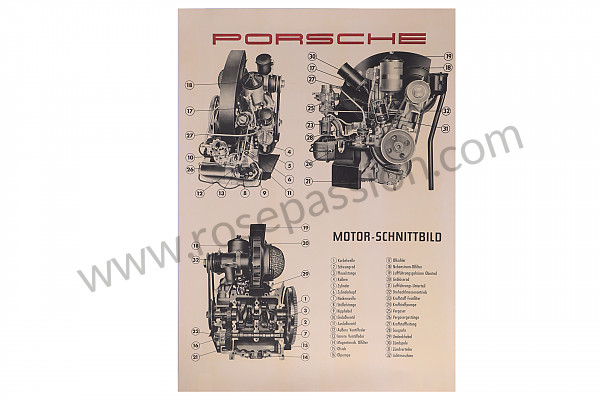 P568043 - POSTER ENGINE 356 A for Porsche 