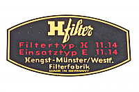 P129344 - Calco filtro de aceite h-filter en la parte superior, en frente, en el centro para Porsche 356a • 1955 • 1300 s (589 / 2) • Speedster a t1 • Caja manual de 4 velocidades