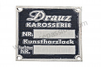 P98270 - Chassis identification plate + "drauz" colour,convertible d'and roadster  for Porsche 356 pré-a • 1952 • 1500 s (528) • Coupe pré a • Manual gearbox, 4 speed