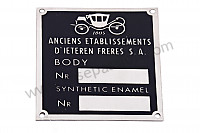 P129318 - Chassis identification plate + "dieteren" colour, roadster   for Porsche 356B T5 • 1959 • 1600 (616 / 1 t5) • Roadster b t5 • Manual gearbox, 4 speed