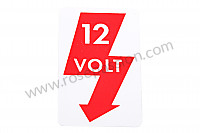 P129347 - 12 volt sticker for 356 with 12 volt option for Porsche 356B T5 • 1960 • 1600 super 90 (616 / 7 t5) • Roadster b t5 • Manual gearbox, 4 speed