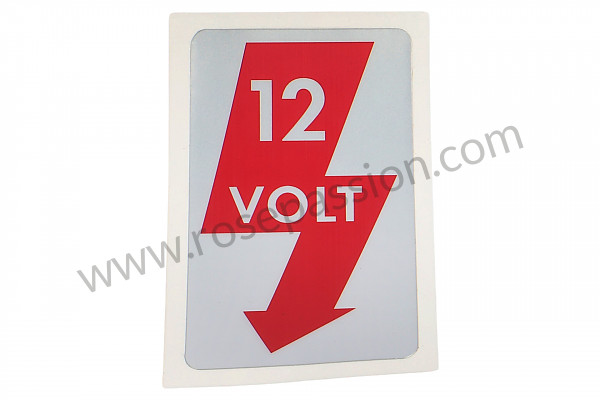P129347 - 12 volt sticker for 356 with 12 volt option for Porsche 356B T5 • 1960 • 1600 (616 / 1 t5) • Coupe b t5 • Manual gearbox, 4 speed