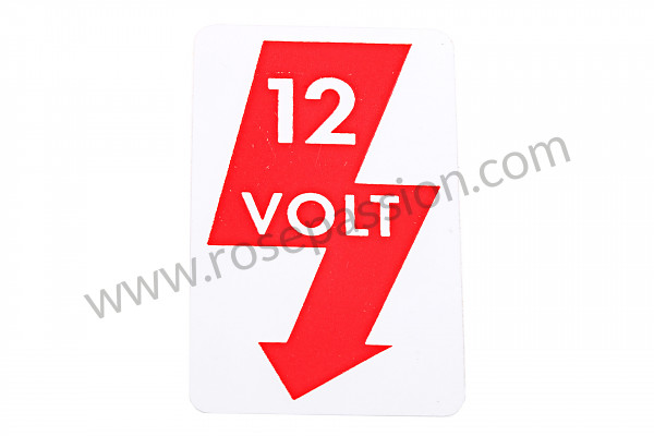 P129347 - 12 volt sticker for 356 with 12 volt option for Porsche 356a • 1955 • 1500 carrera gt (547 / 1) • Coupe a t1 • Manual gearbox, 4 speed