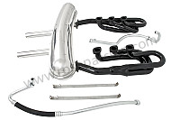 Kit &eacute;chappement super sport version spaghetti acier 46mm + silencieux racing inox 2 sorties centrales contient ( 2 spaghetti acier + 1 silencieux inox + 2 durits huile + 2 sangles inox)  (P116282) pour Porsche