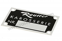 P98269 - "reutter” chassis identification plate  for Porsche 356a • 1958 • 1500 carrera gt (692 / 0) • Speedster a t2 • Manual gearbox, 4 speed
