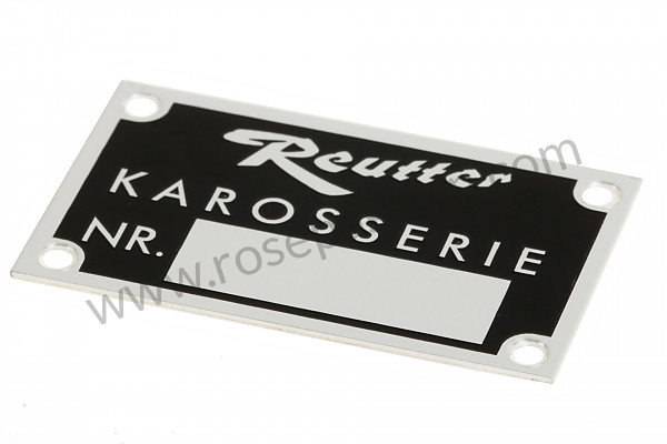 P98269 - "reutter” chassis identification plate  for Porsche 356C • 1963 • 2000 carrera gs (587 / 1) • Coupe c • Manual gearbox, 4 speed