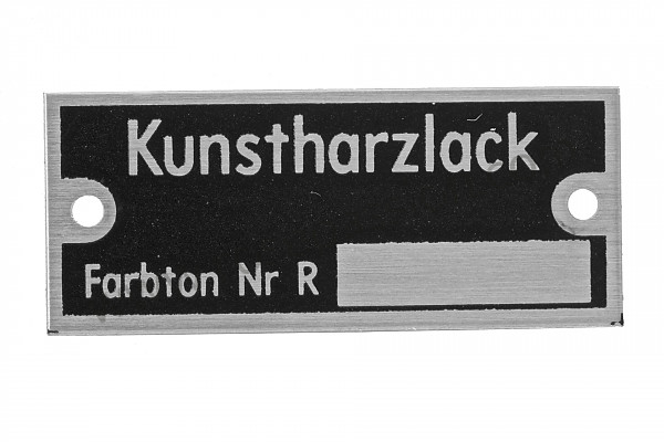 P129319 - Plaque identification couleur "reutter"  pour Porsche 356B T6 • 1962 • 1600 (616 / 1 t6) • Coupe karmann b t6 • Boite manuelle 4 vitesses